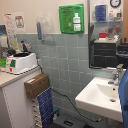 Quest Diagnostics - Old bathroom turned lab room. I'm pretty sure where you get your blood drawn is where people used to void their bowels.