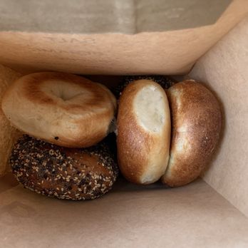 PopUp Bagels - HOT, fresh bagels!  I got 3 plain and 3 everything. - Bagels Near Me - Winter Park, Florida