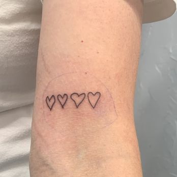Funhouse Tattoo - Hearts in family's handwriting by Brandon - Tattoo Near Me - San Diego, California