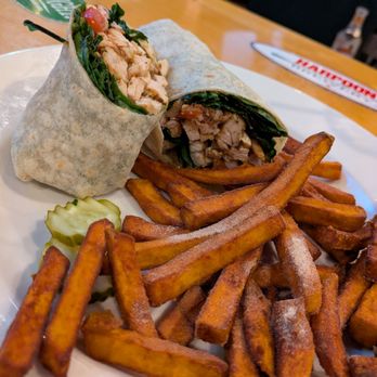 The Sherwood - Another Great meal at Sherwood. This was "300" chicken wrap and sweet potato fries. - Sandwiches Near Me - Winston-Salem, North Carolina The Sherwood - Another Great meal at Sherwood. This was "300" chicken wrap and sweet potato fries. - Sandwiches Near Me - Winston-Salem, North Carolina