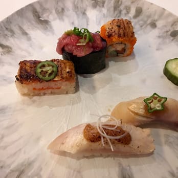 Miku - Aburi style sushi; pressed sushi and gently blowtorched. What they're known for! - Japanese Near Me - Toronto, Ontario Miku - Aburi style sushi; pressed sushi and gently blowtorched. What they're known for! - Japanese Near Me - Toronto, Ontario