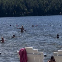 Schroon Lake - This is the second lifeguard that's blonde and he's apologizing as the ball nearly hit children.
