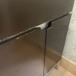 Old scratched cabinet. Old scratched cabinet.