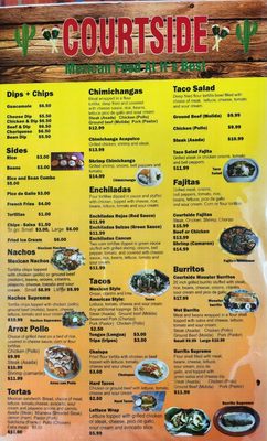 Menu photo 1 Courtside Mexican Restaurant Lagrange, IN