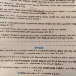 Breakfast Club - The rarebit menu