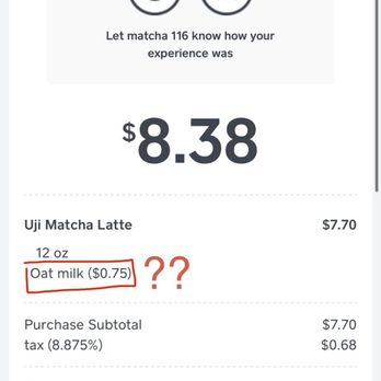 Matcha 116 - Receipt - Coffee & Tea Near Me - New York, New York Matcha 116 - Receipt - Coffee & Tea Near Me - New York, New York