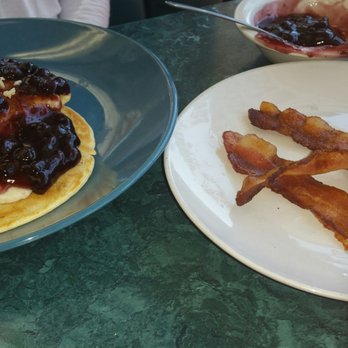 Neighbor's Cafe - Banana/blueberry pancakes and side of bacon. - Breakfast & Brunch Near Me - Oklahoma City, Oklahoma Neighbor's Cafe - Banana/blueberry pancakes and side of bacon. - Breakfast & Brunch Near Me - Oklahoma City, Oklahoma