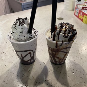 Southern Roots - Classic cookies and cream milkshake and a Pistol Pete - Desserts Near Me - Columbus, Georgia Southern Roots - Classic cookies and cream milkshake and a Pistol Pete - Desserts Near Me - Columbus, Georgia