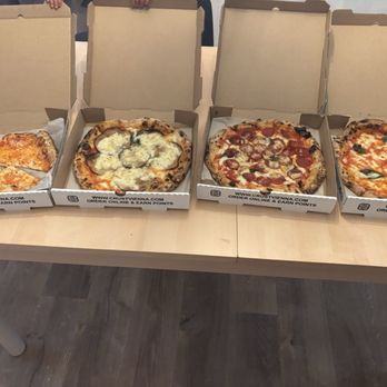 Crust Pizzeria Napoletana - 10" KID'S CHEESE PIZZA, Eggplant Parma pizza (my pick!), BEEF PEPPERONI, and MARGHERITA PIZZA - all delicious - Pizza Near Me - Vienna, Virginia Crust Pizzeria Napoletana - 10" KID'S CHEESE PIZZA, Eggplant Parma pizza (my pick!), BEEF PEPPERONI, and MARGHERITA PIZZA - all delicious - Pizza Near Me - Vienna, Virginia