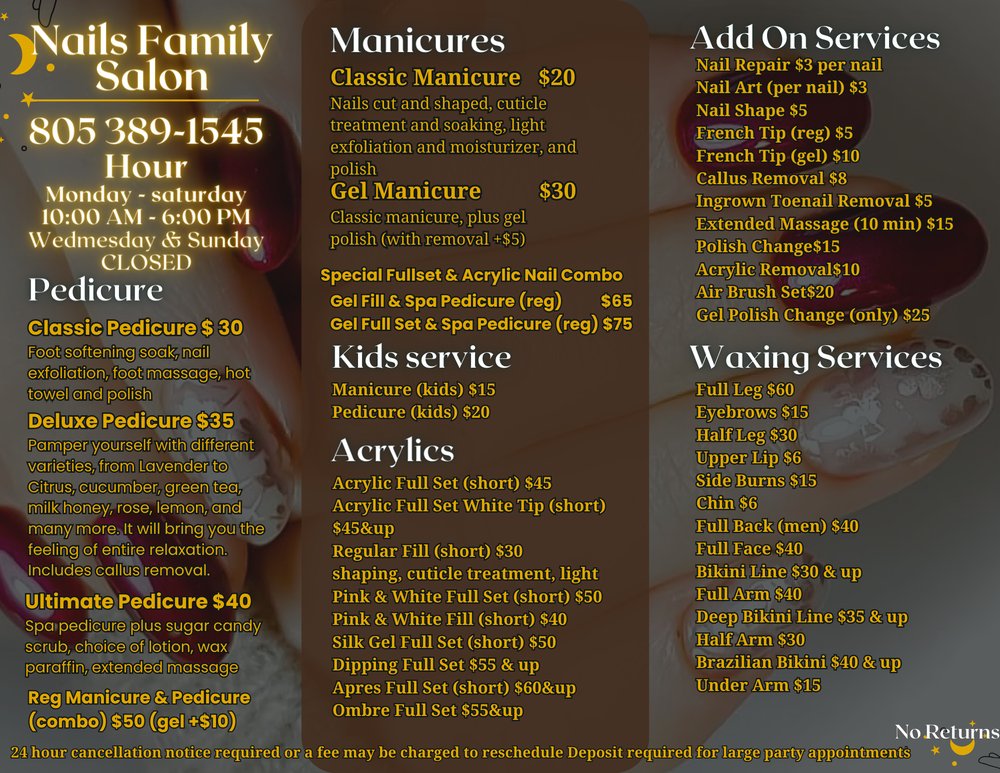 NAILS FAMILY SALON Updated September 2024 10 Reviews 295 Mobil