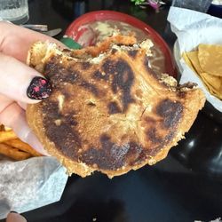 Burnt hamburger bun