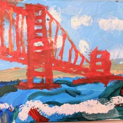 Imaginook Art Studio - Golden Gate Bridge, kids art class 5-7 y.o..
We learn about layers, attention to details, color combinations.