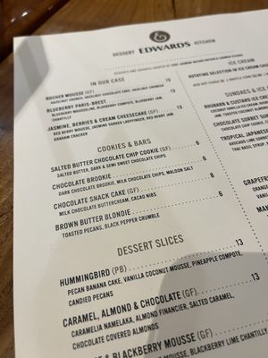 Menu photo 1 Edwards Dessert Kitchen Minneapolis, MN