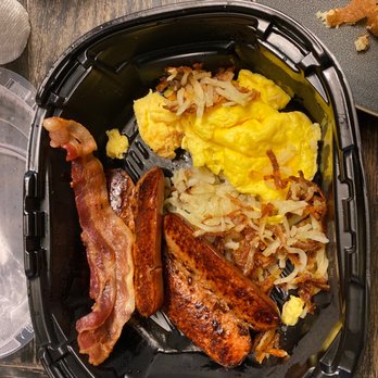 IHOP - bacon, eggs, and hash browns in a plastic container - Breakfast & Brunch Near Me - Hesperia, California IHOP - bacon, eggs, and hash browns in a plastic container - Breakfast & Brunch Near Me - Hesperia, California
