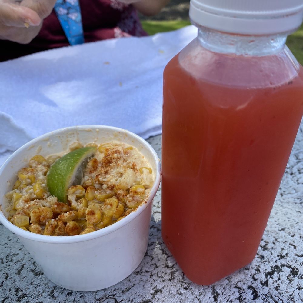 Panchos Tacos - Esquites (corn), strawberry agua fresca - Tacos Near Me - Pahoa, Hawaii Panchos Tacos - Esquites (corn), strawberry agua fresca - Tacos Near Me - Pahoa, Hawaii