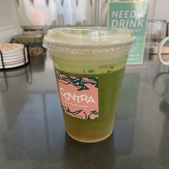 Contra Coffee & Tea - Matcha latte with coffee (espresso?) and honey - Coffee & Tea Near Me - Orange, California Contra Coffee & Tea - Matcha latte with coffee (espresso?) and honey - Coffee & Tea Near Me - Orange, California