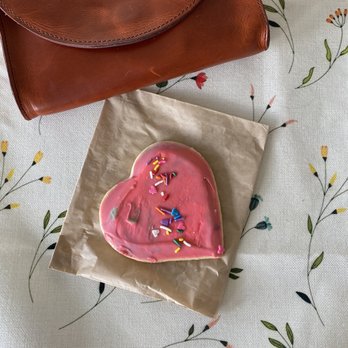Sugar Bakery - Heart-shaped pink sugar cookie - Coffee & Tea Near Me - Seattle, Washington Sugar Bakery - Heart-shaped pink sugar cookie - Coffee & Tea Near Me - Seattle, Washington