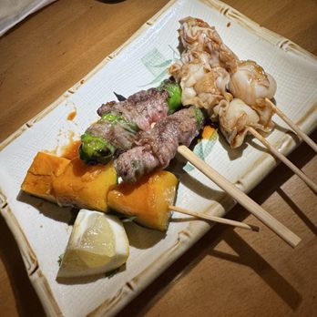 Wakuwaku - Pumpkin, washugyu & shishito, and scallop bacon skewers - Izakaya Near Me - Brooklyn, New York Wakuwaku - Pumpkin, washugyu & shishito, and scallop bacon skewers - Izakaya Near Me - Brooklyn, New York