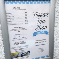 Tessa's B&B and Tea Shop - Menu