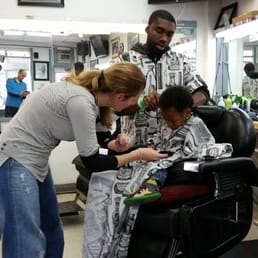 Getting a toddler haircut.