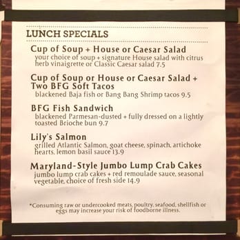 Bonefish Grill - Specials. BFG fish sandwich. Thought it stood for Big F@&$ing grouper sandwich. LOL. Actually BoneFish Grill. - Seafood Near Me - Belleair Bluffs, Florida Bonefish Grill - Specials. BFG fish sandwich. Thought it stood for Big F@&$ing grouper sandwich. LOL. Actually BoneFish Grill. - Seafood Near Me - Belleair Bluffs, Florida