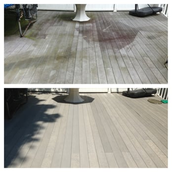 Eco Clean Industries - Before & After: Composite Deck (Trex Wood) - Painters Near Me - Brooklyn, New York