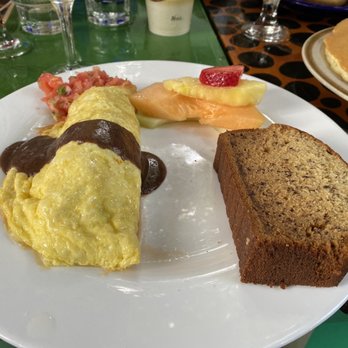 Blue Heaven - Avocado Omelette with Banana Bread - Breakfast & Brunch Near Me - Key West, Florida