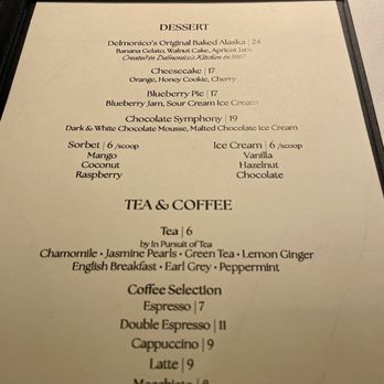 Delmonico's - Desert menu - Steakhouses Near Me - New York, New York Delmonico's - Desert menu - Steakhouses Near Me - New York, New York