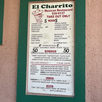El Charrito - To go menu - Mexican Near Me - Georgetown, Texas