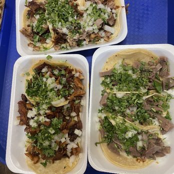 Tacos El Jefe - Top: carnitas Left: adobada Right: lengua - Mexican Near Me - Cedar City, Utah Tacos El Jefe - Top: carnitas Left: adobada Right: lengua - Mexican Near Me - Cedar City, Utah