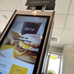 a mcdonald's advertisement in a restaurant