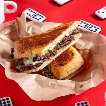 Salsa & Mojo Street Kitchen - Our DELICIOUS "Pan con Vacio" (tender flap meat, havarti cheese, house chimichurri, on crispy toasted ciabatta bread. - Food Trucks Near Me Salsa & Mojo Street Kitchen - Our DELICIOUS "Pan con Vacio" (tender flap meat, havarti cheese, house chimichurri, on crispy toasted ciabatta bread. - Food Trucks Near Me