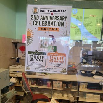 808 Hawaiian BBQ - 12%off 08/08-08/18 for 2nd anniversary celebration - Hawaiian Near Me - Waipahu, Hawaii
