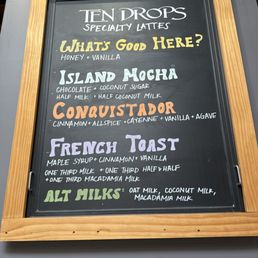 a menu on a blackboard