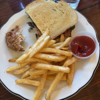 The Riv Cafe - BLT and a shared bite of the chicken and waffles - both great! - Breakfast & Brunch Near Me - The Dalles, Oregon The Riv Cafe - BLT and a shared bite of the chicken and waffles - both great! - Breakfast & Brunch Near Me - The Dalles, Oregon