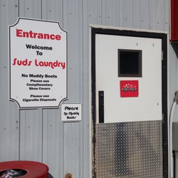 Suds Laundry - One entrance on the East side of the building.