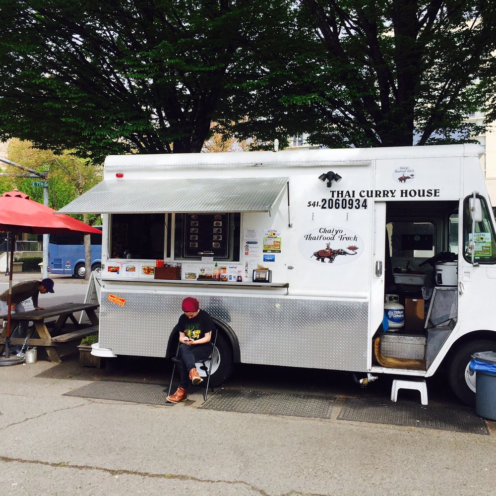 Chaiyo Thai Food Truck - Parking is tricky in this parking lot, have to make your own parking spot next to truck. - Food Trucks Near Me - Eugene, Oregon