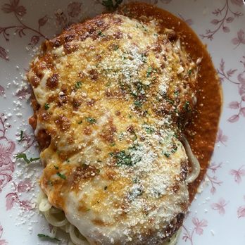 Al Solito Posto - Chicken Parmesan with daily made pasta. That you can taste it's so fresh - Italian Near Me - Las Vegas, Nevada