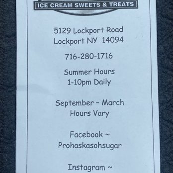 Prohaska's Oh Sugar - the price of the ice cream - Desserts Near Me - Lockport, New York