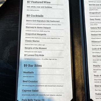 Sierra Grill - Menu - Steakhouses Near Me - Lenexa, Kansas Sierra Grill - Menu - Steakhouses Near Me - Lenexa, Kansas