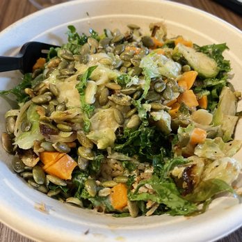 Chopt Creative Salad Co. - harvest bowl to go. Warm grains, chicken, kale, squash, pepitas, Brussels - awesome salad with the lemon dressing that comes with! - Salad Near Me - Glastonbury, Connecticut Chopt Creative Salad Co. - harvest bowl to go. Warm grains, chicken, kale, squash, pepitas, Brussels - awesome salad with the lemon dressing that comes with! - Salad Near Me - Glastonbury, Connecticut