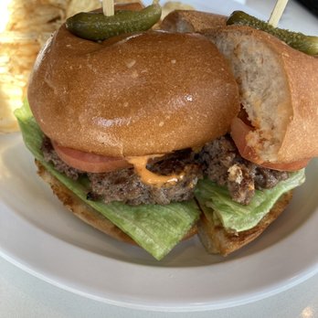 French Riviera Bakery Cafe - Backyard Burger with kettle chips $13 - Bakeries Near Me - Houston, Texas French Riviera Bakery Cafe - Backyard Burger with kettle chips $13 - Bakeries Near Me - Houston, Texas