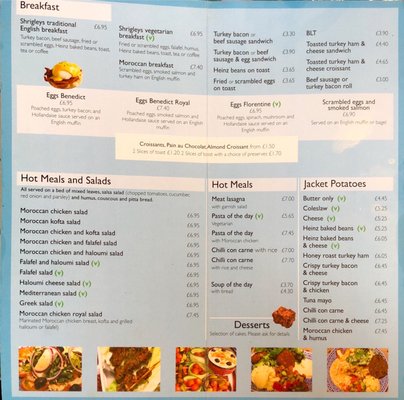 Menu photo 1 Shrigleys Moroccan Café London, XGL Menu photo 1 Shrigleys Moroccan Café London, XGL