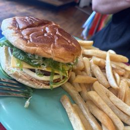 burgers and fries meal