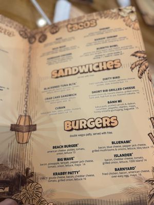 Menu photo 7 Shakas Beach Bar & Grill Nags Head, NC