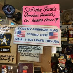 Mesa Liquor Ent - Signs to show patriotic association all military and family friends and neighbors are welcomed here.