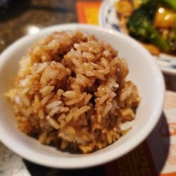 Asia Cafe - Side of fried rice - looks like they simply mixed soy sauce in plain white rice, as there's nothing "fried" about this