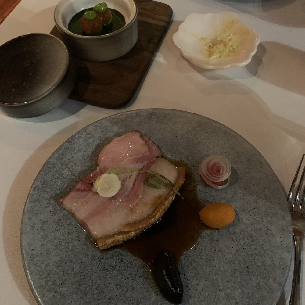 The Grove - Main dish - 5hr slow cooked pork belly. Extremely tender - Modern European Near Me - Auckland, AUK The Grove - Main dish - 5hr slow cooked pork belly. Extremely tender - Modern European Near Me - Auckland, AUK