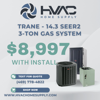 HVAC Home Supply - Trane 3-Ton Gas HVAC System (with install included). - Heating & Air Conditioning/HVAC Near Me HVAC Home Supply - Trane 3-Ton Gas HVAC System (with install included). - Heating & Air Conditioning/HVAC Near Me