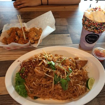 Triple-T - Popcorn Chicken & Pad Thai delicious as well! Just to let you know they don't add a lot of shrimp I only tasted 2. Overall it's super good! - Noodles Near Me - Gardena, California